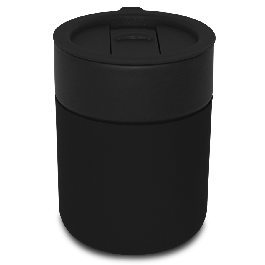 Mug à Couvercle en Porcelaine avec Manche en Silicone 350 ML