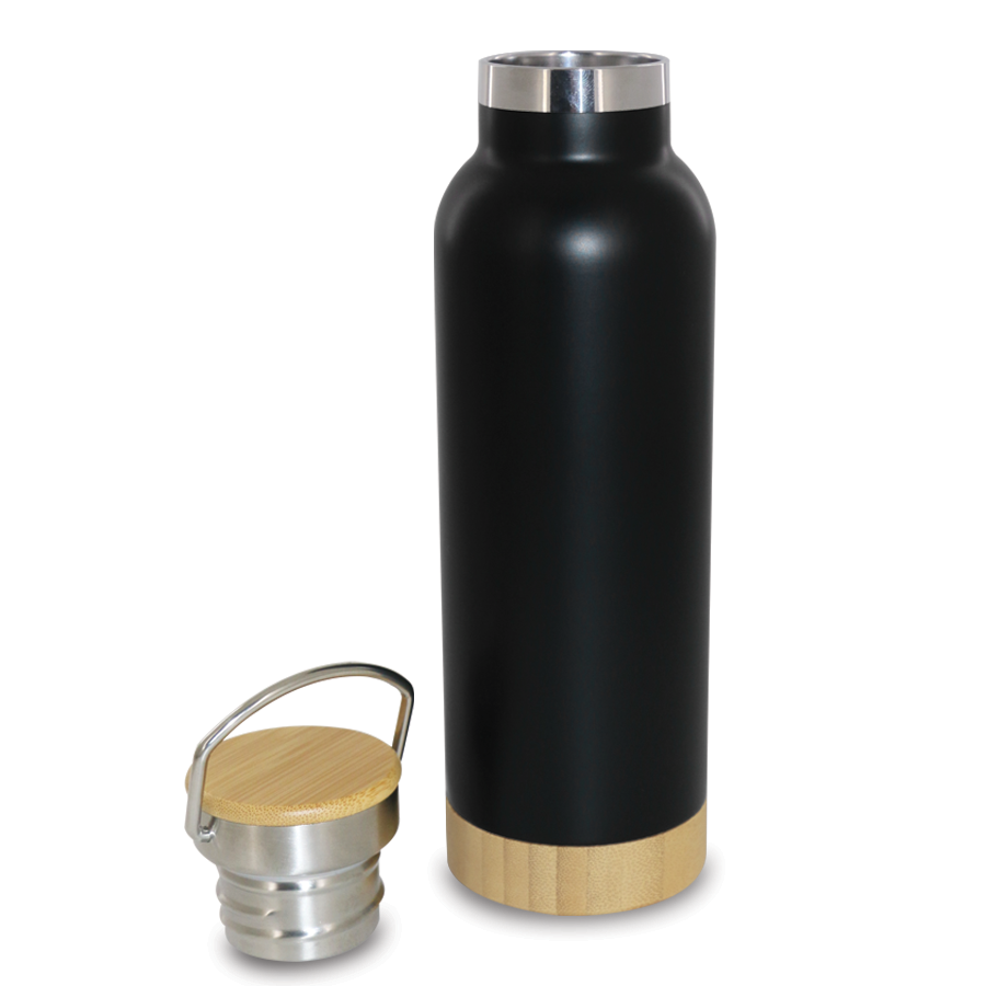 Thermos Bouteille Isotherme En Inox Et Bois 500 Ml