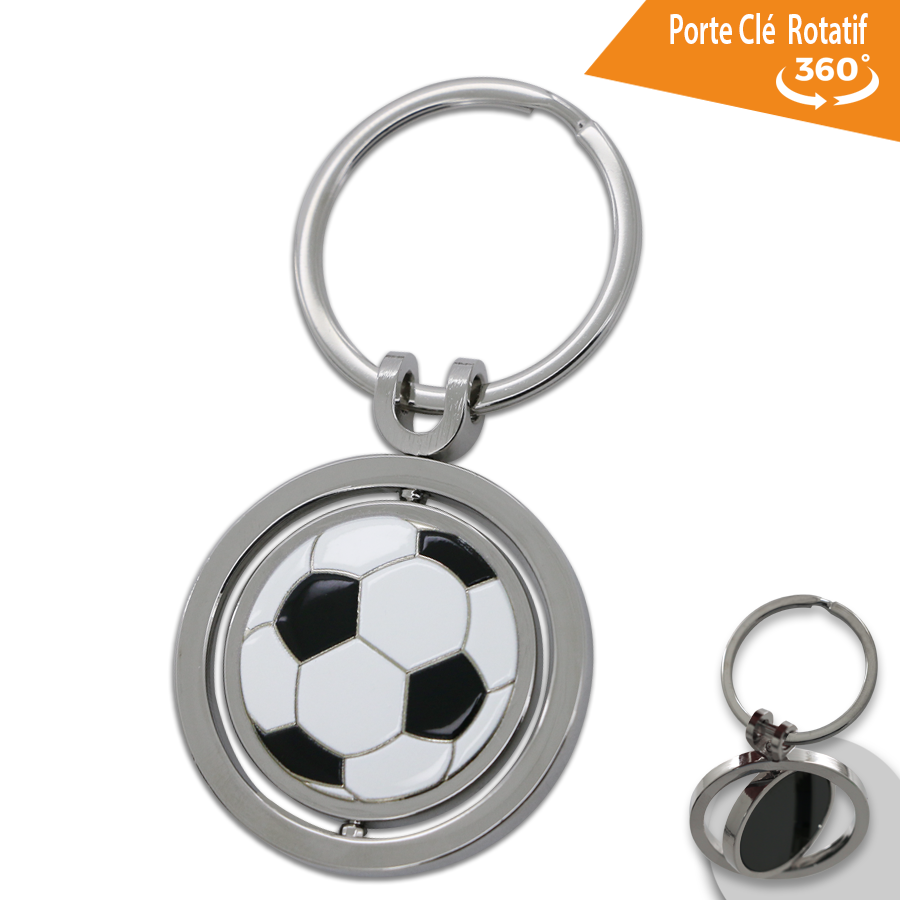 Porte-Clés Design Ballon de Foot en Métal