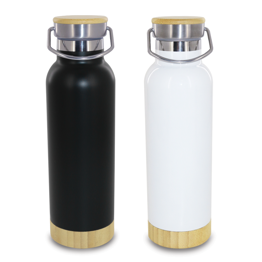 Thermos Bouteille Isotherme En Inox Et Bois 500 Ml